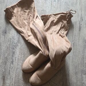 Chic Tan Suede Over-the-Knee Boots